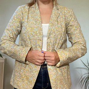 JCREW Women's 6 Floral Print Cotton Blazer with Pockets